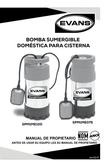 BOMBA SUMERGIBLE DOMÉSTICA PARA CISTERNA