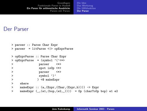 Informatik Seminar 2003 - Parsen