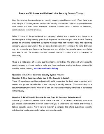 different types of security guards Private security guards outnumber real police more than 5-1 so this type of privatized security is at least 30 years old the author chooses to ignore the difference between private police forces and security agencies. different types of security guards Private security guards outnumber real police more than 5-1 so this type of privatized security is at least 30 years old the author chooses to ignore the difference between private police forces and security agencies.
