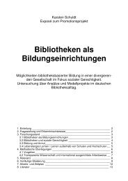 Bibliotheken als Bildungseinrichtungen - Karsten Schuldt