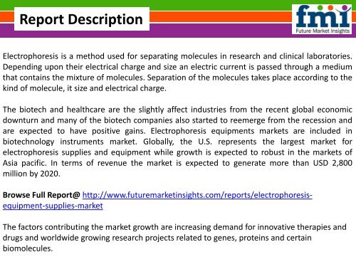 Electrophoresis Equipment and supplies Market