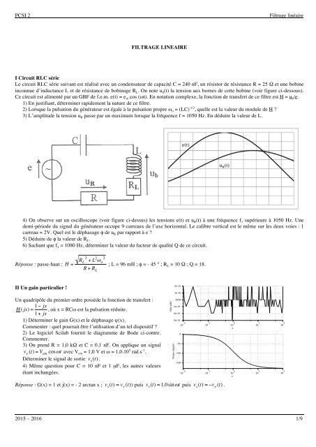 Fonctionfiltrage, PDF, Filtre (électronique)
