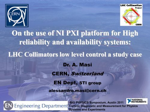 On the use of NI PXI platform for High reliability and availability ...