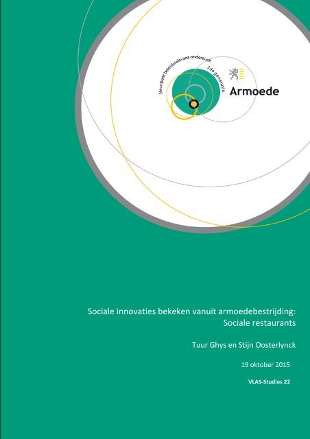 Sociale innovaties bekeken vanuit armoedebestrijding Sociale restaurants