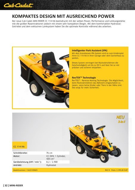 Cub Cadet katalog 2016 DE