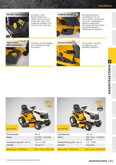 Cub Cadet katalog 2016 DE