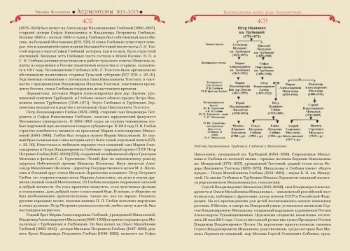 Татьяна Молчанова "Лермонтовы 1613-2013: российский род шотландского происхождения", изд-во "Волант", Москва, 2014