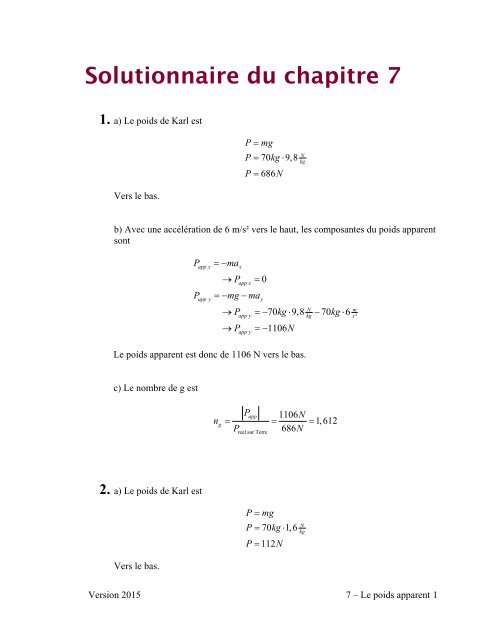 Solutionnaire du chapitre 7