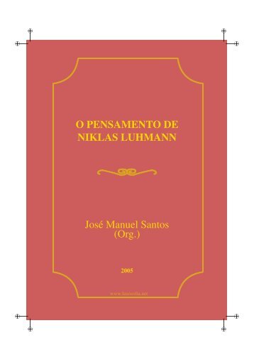 O Pensamento de Niklas Luhmann - LusoSofia