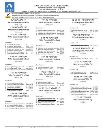 LIGA DE NATACION DE BOGOTA