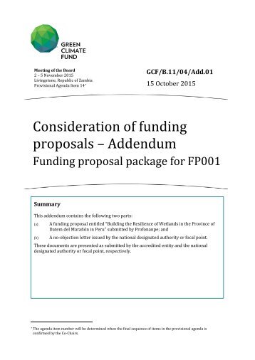 proposals – Addendum