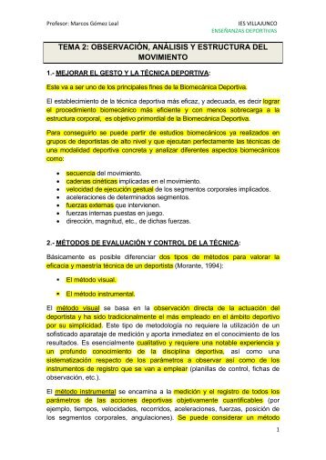 temA 2 OBSERVACIÓN ANALISIS Y ESTRUCTURA DEL MOVIMIENTO