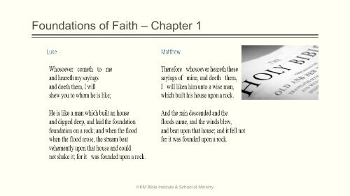 Foundations of Faith – Chapter 1