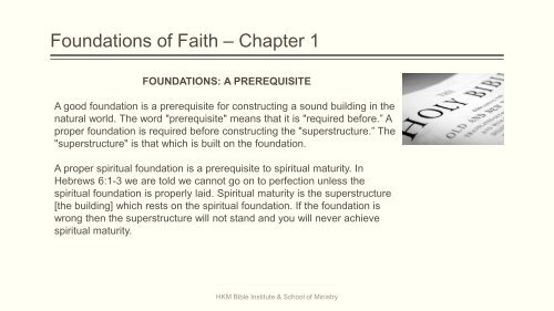 Foundations of Faith – Chapter 1