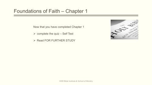 Foundations of Faith – Chapter 1