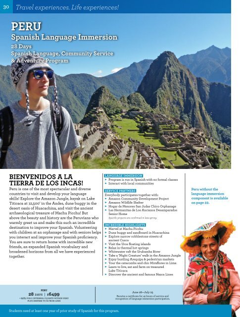 360 Student Travel Brochure: Summer 2016