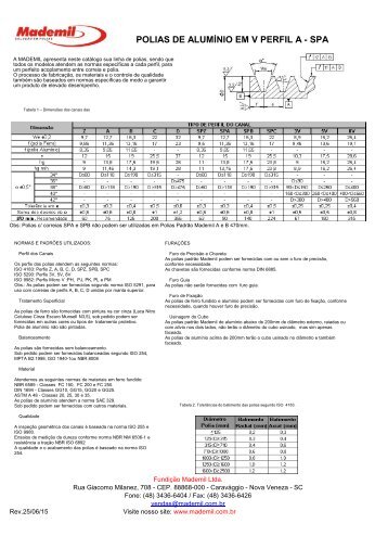 POLIAS DE ALUMÍNIO EM V PERFIL A - SPA