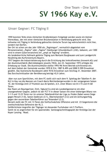 Stadionzeitung vs. Töging & Stammham