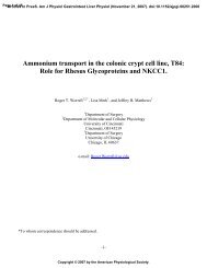 Ammonium transport in the colonic crypt cell line, T84: Role for ...