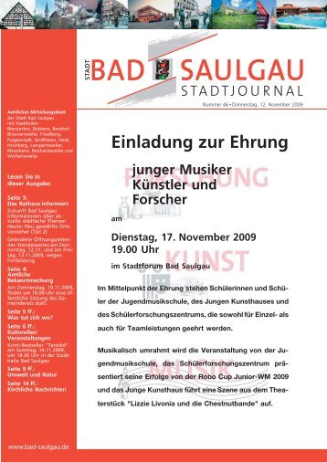 Einladung zur Ehrung - Stadt Bad Saulgau