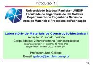 Introdução [1] Laboratório de Materiais de Construção Mecânica I
