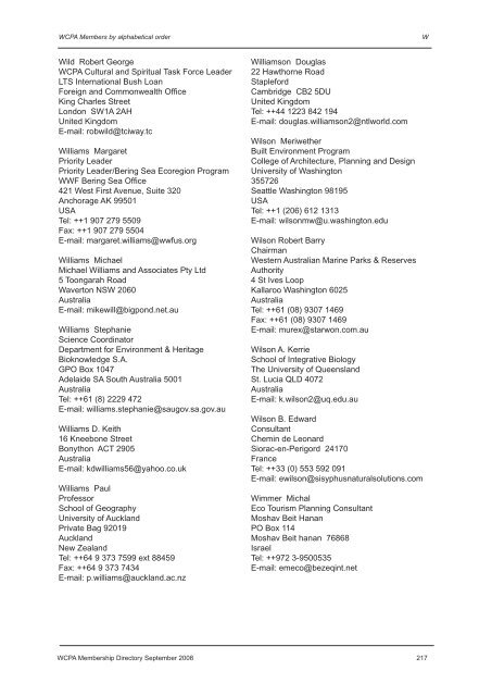 IUCN / WCPA Membership Directory