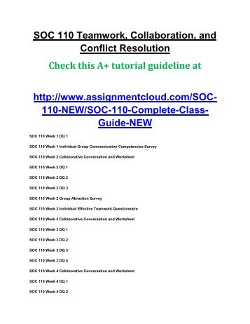 Soc 110 Complete Course Soc110 Complete Course
