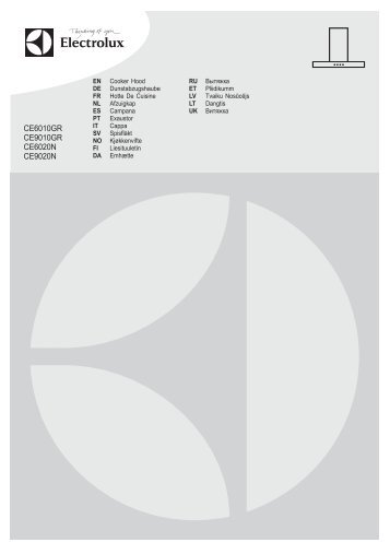 Electrolux Cappa estraibile 90 cm CE9020N - IT Manuale d'uso in formato PDF (1352 Kb)