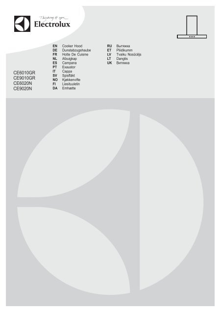 Electrolux Cappa estraibile 90 cm CE9020N - IT Manuale d'uso in formato PDF (1352 Kb)