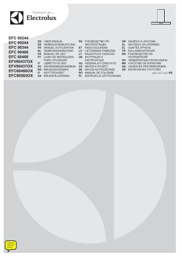 Electrolux Cappa Glass EFC90466OX - IT Manuale d'uso in formato PDF (6300 Kb)