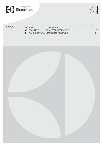 Electrolux Piano cottura a gas EGG7253NOX - IT Manuale d'uso in formato PDF (728 Kb)