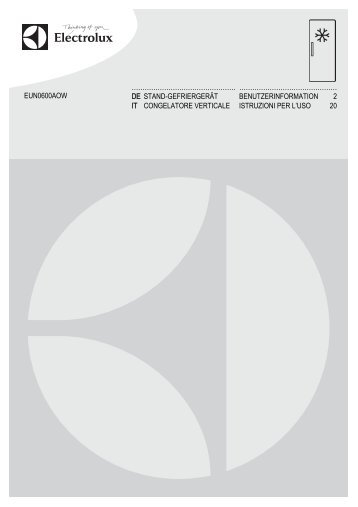 Electrolux Congelatore armadio EUN0600AOW - IT Manuale d'uso in formato PDF (3092 Kb)