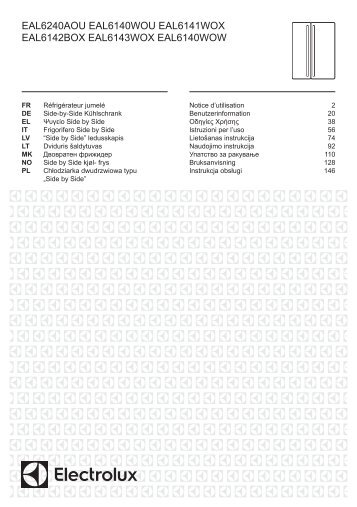 Electrolux Frigocongelatore 2 porte EAL6140WOU - IT Manuale d'uso in formato PDF (33991 Kb)