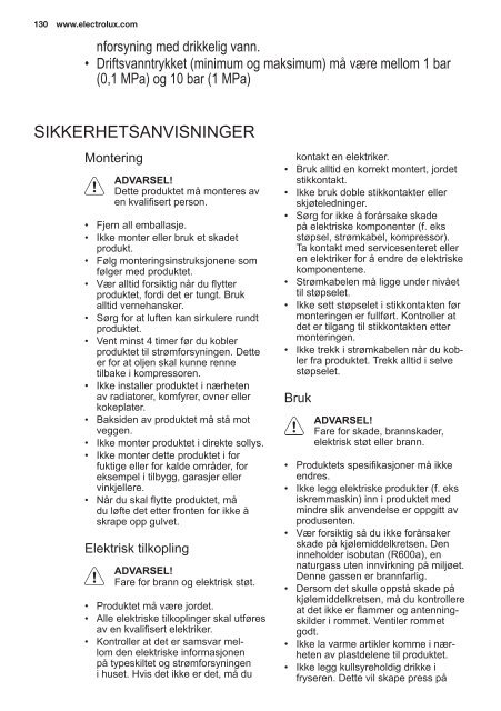 Electrolux Frigocongelatore 2 porte EAL6140WOU - IT Manuale d'uso in formato PDF (33991 Kb)