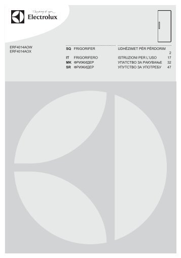Electrolux Frigorifero Armadio ERF4014AOX - IT Manuale d'uso in formato PDF (909 Kb)