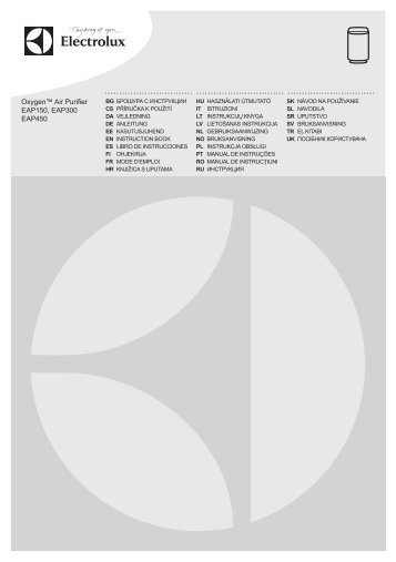 Electrolux Purificatore d'Aria Oxygen EAP150 - IT Manuale d'uso in formato PDF (8202 Kb)