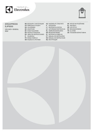 Electrolux Spremiagrumi EJP5000 - IT Manuale d'uso in formato PDF (8713 Kb)