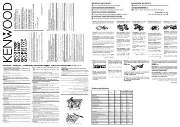 Kenwood KFC-PS1300P - Manuale d'Istruzioni KFC-PS1300P