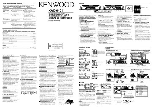 Kenwood KAC-6401 - Manuale d'Istruzioni KAC-6401