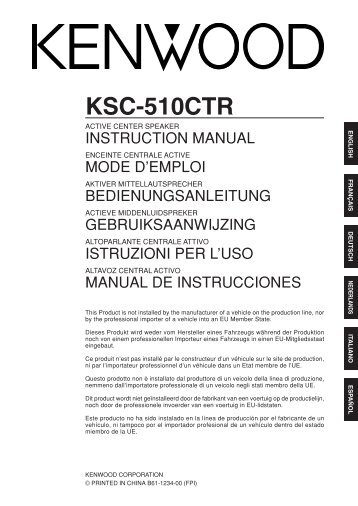 Kenwood KSC-510CTR - Manuale d'Istruzioni KSC-510CTR