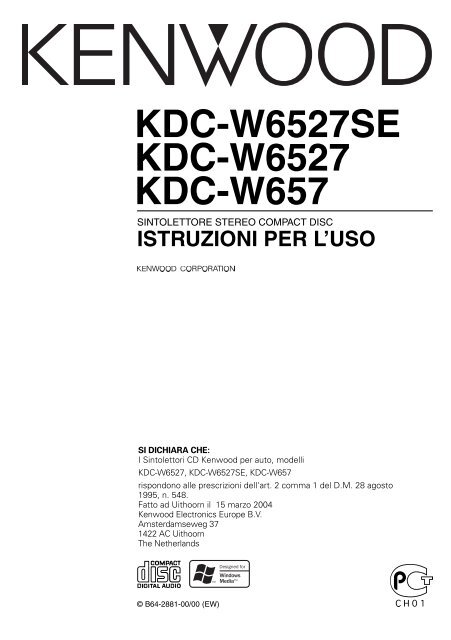 Kenwood KDC-W6527 - Manuale d'Istruzioni KDC-W6527