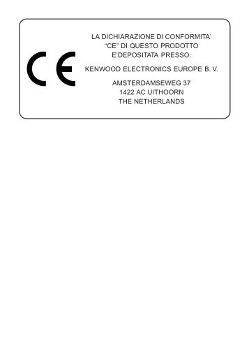 Kenwood TK-280 - Manuale d'istruzioni TK-280