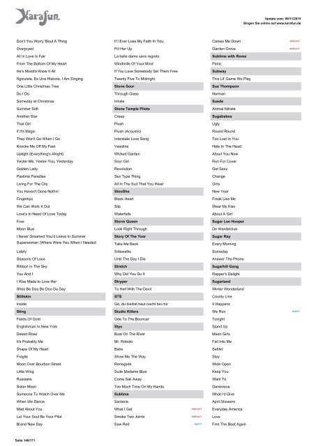Karaoke-Katalog ... Alle Lieder