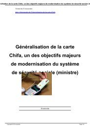 Généralisation de la carte Chifa, un des objectifs majeurs de ...