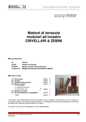 Mattoni di terracota modulari ad incastro CRIVELLARI & ZEBINI