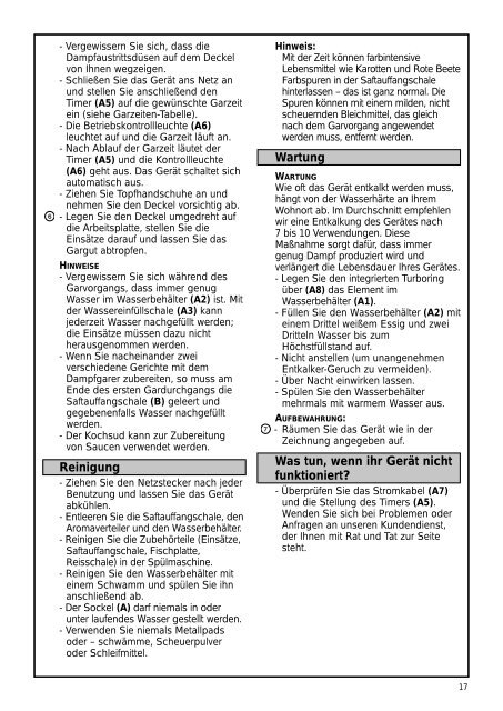 Moulinex STEAMER EXOTIC AMA351 - Manuale d'Istruzione Italiano