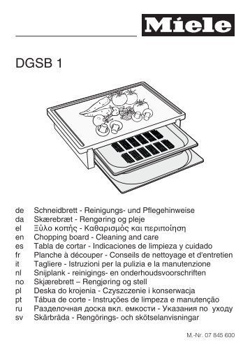 Miele DGSB 1 - Istruzioni d'uso