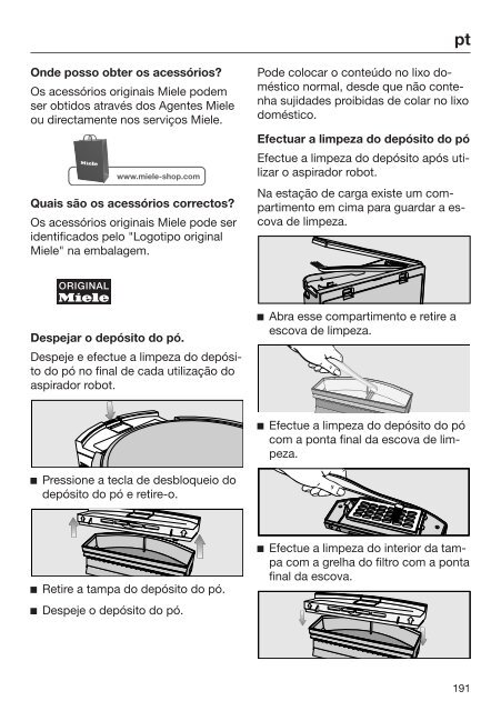 Miele Scout RX1 - SJQL0 - Istruzioni d'uso