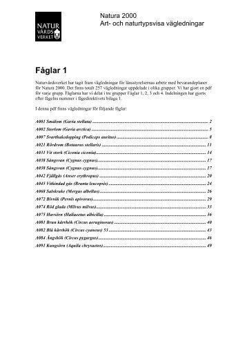Art- och naturtypsvisa vägledningar för Natura 2000 - Naturvårdsverket