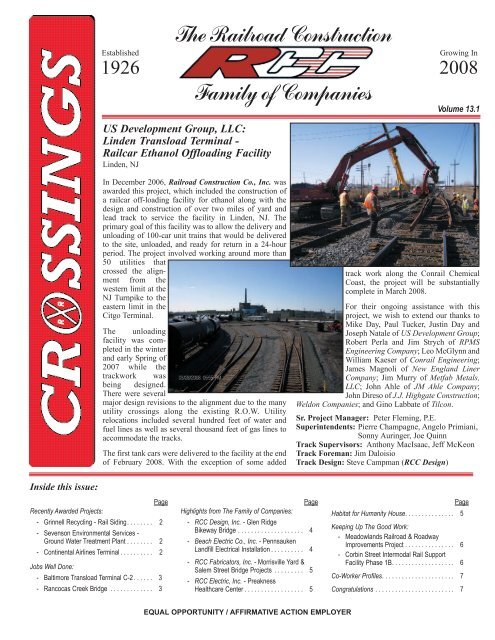 Railroad Constructors, Inc. (member of the Railroad Group)
